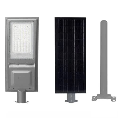 פנס סולארי 120W בגימור אלומיניום עם שלט אלחוטי