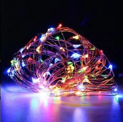 גרילנדה סולארית 100 לדים צבעונית RGB