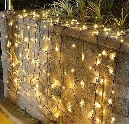 1+1 - זוג וילונות לד סולאריים 3x3 מ' לבן חם עם חיבור USB