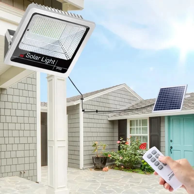 פרוז'קטור סולארי 40W עם חיישן תנועה לבן חם עם שלט אלחוטי