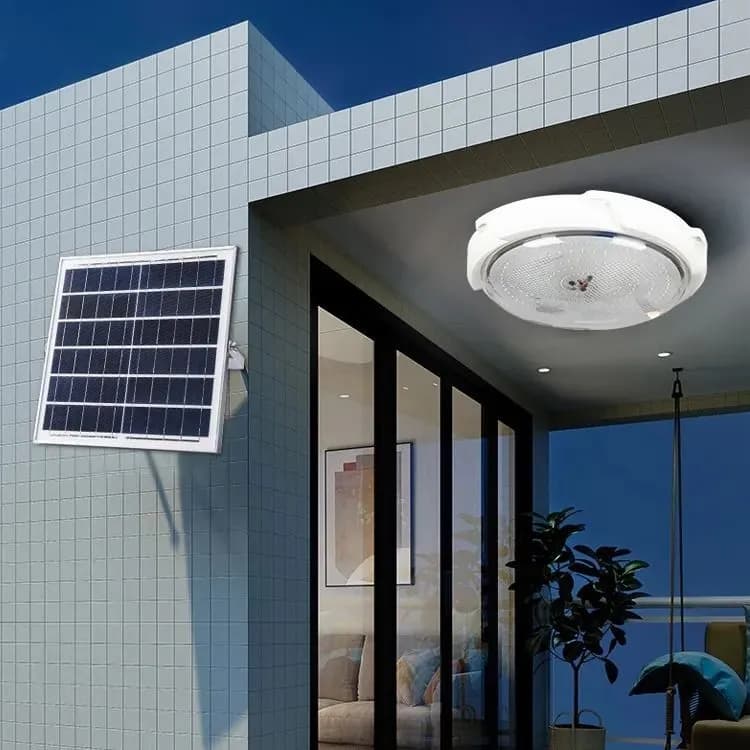 מנורה צמודת תקרה סולארית 3 גווני הארה 30W + שלט אלחוטי