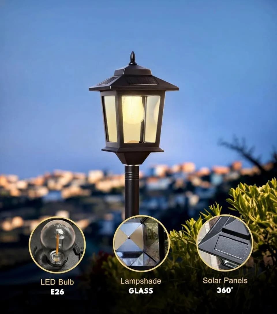 עמוד תאורה סולארי לגינה 1.6 מטר דגם עידן